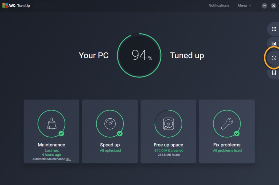 AVG TuneUp 2023 user interface