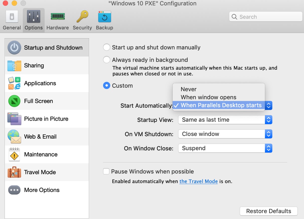 Parallels Desktop 20 setup virtual machine